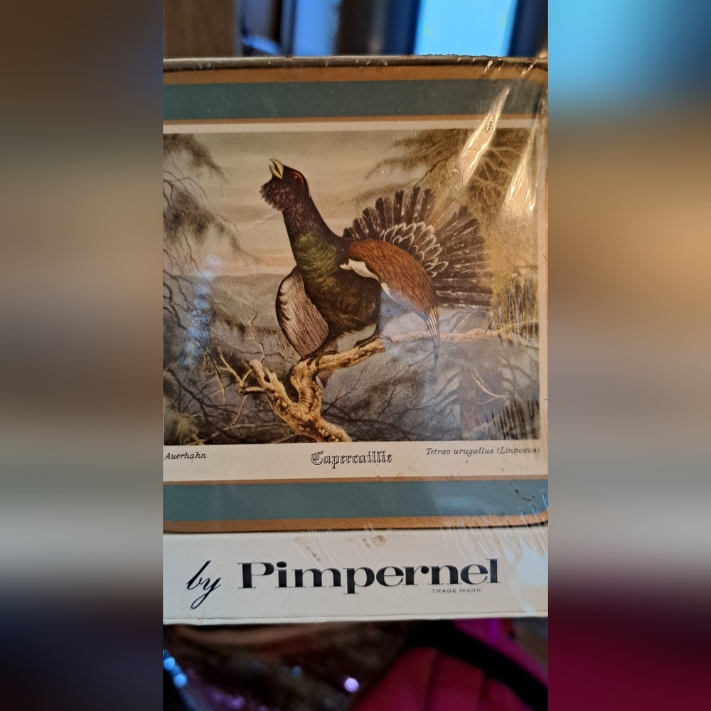 Vintage Set 6 Pimpernel Game Birds Cork Backed Coasters New In Package - Picture 4 of 5